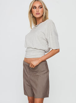 Sarun Short Pinstripe Brown