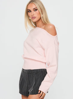 Accomplish Off Shoulder Jumper Pink