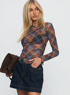 Carrissa Ruched Long Sleeve Top Multi