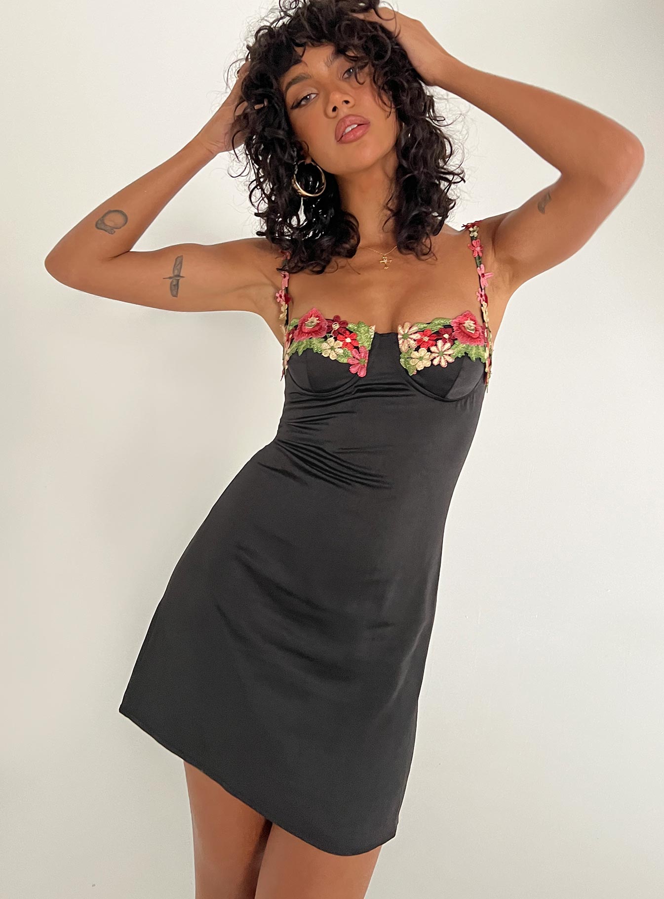 product Princess Polly Square Neck  Kenzie Mini Dress Black