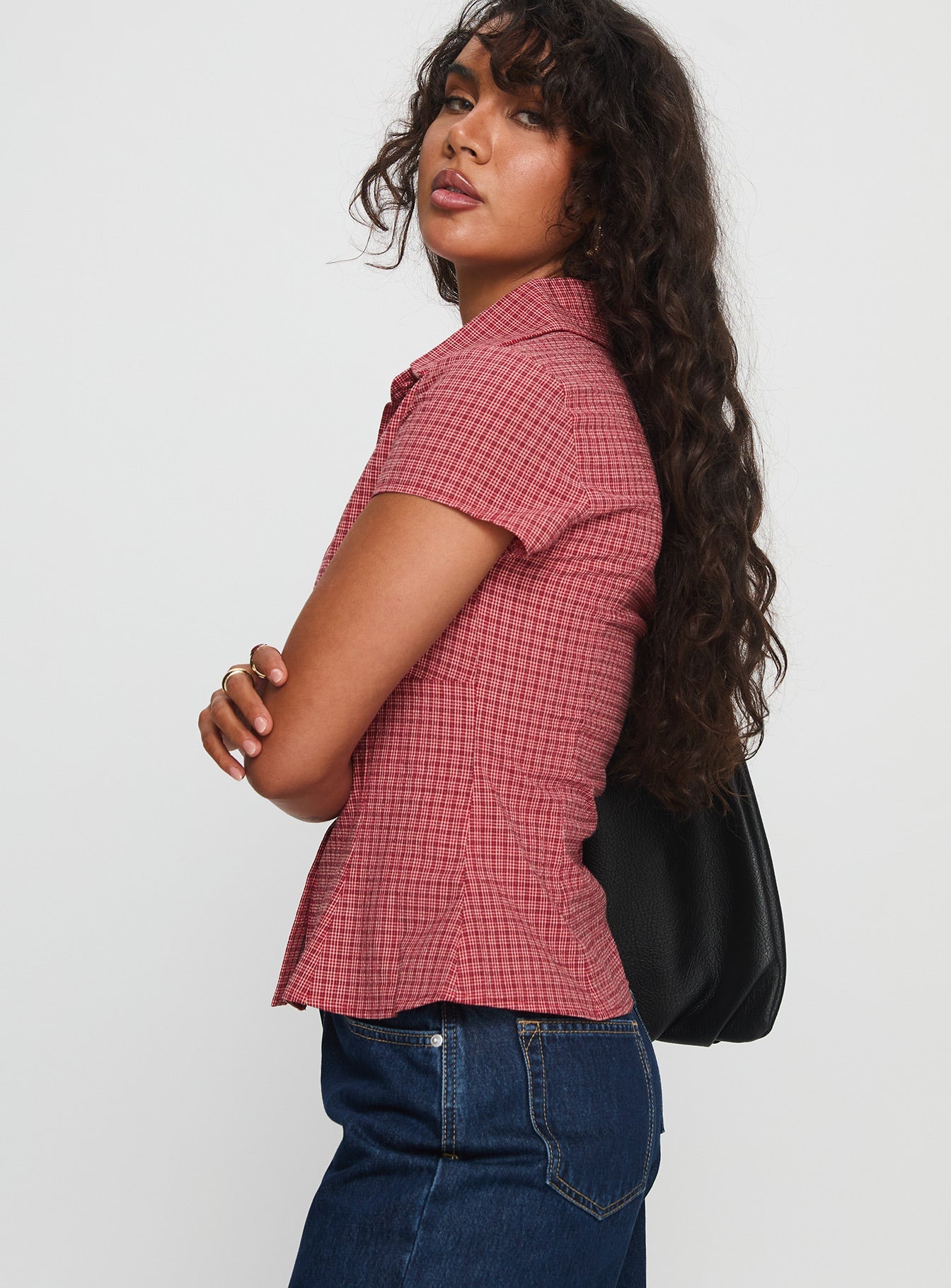 Cottesloe Blouse Top Red Check