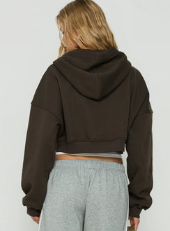 Zellah Double Ended Zipper Hoodie Iron Grey