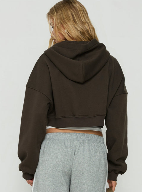 Zellah Double Ended Zipper Hoodie Iron Grey
