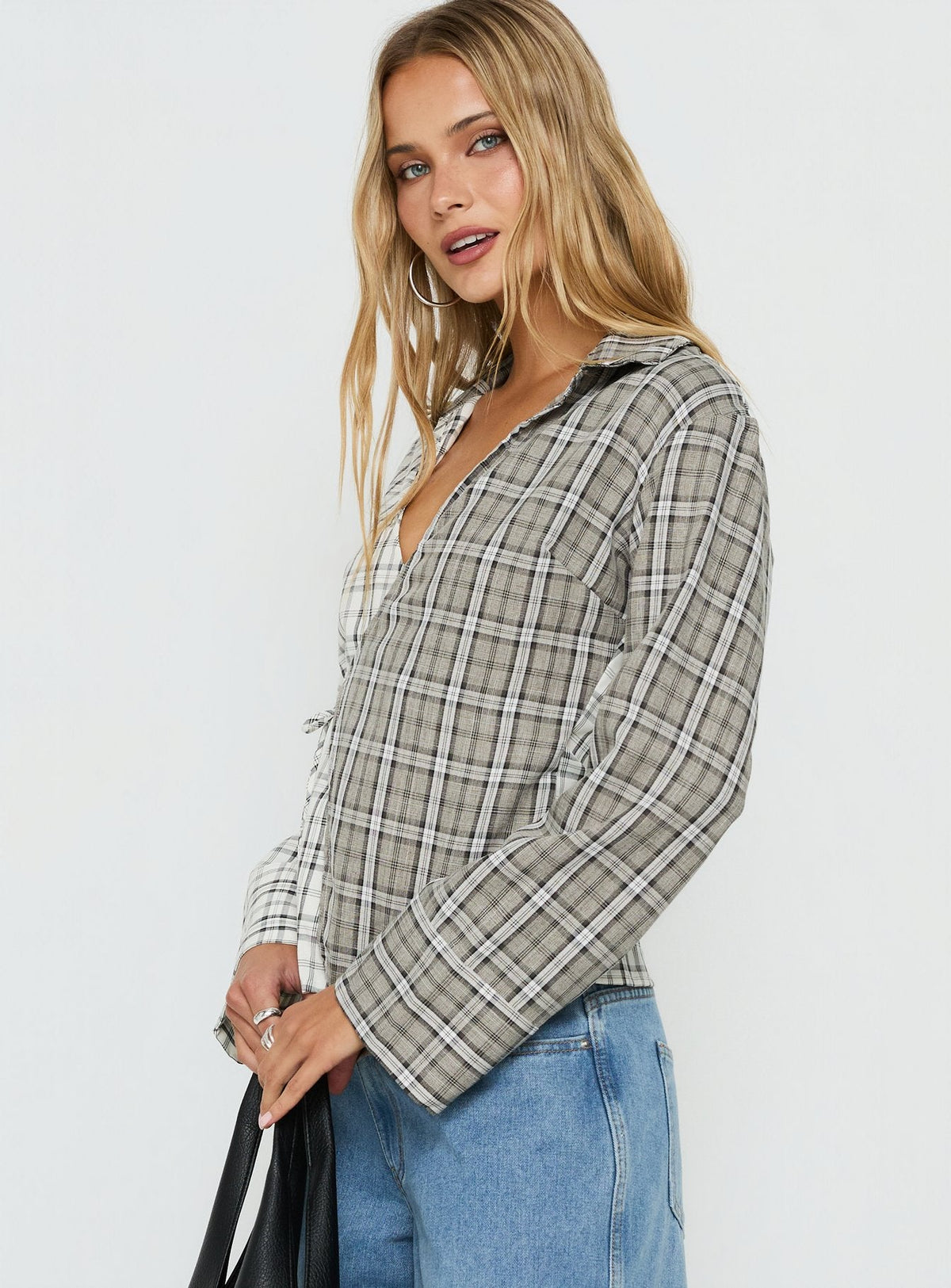Rummie Long Sleeve Spliced Shirt Check