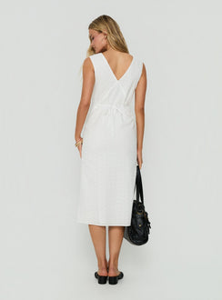 Eloisah Sleeveless Midi Dress White