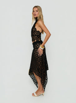 Trophy Sheer Midi Skirt Black