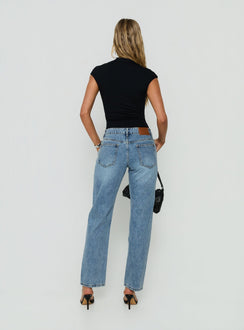 Fedela Mid Rise Straight Jeans Light Vintage Blue