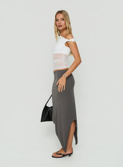 Aviza Asymmetrical Midi Skirt Grey
