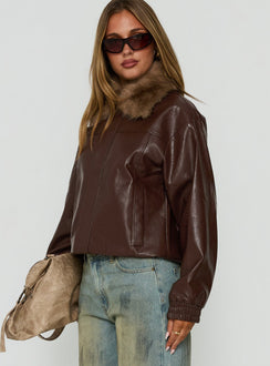 Humankind Faux Fur Jacket Brown