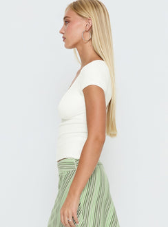 Baseline Cross Over Cap Sleeve Top White