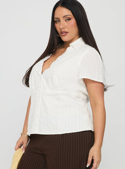 What A Show Button Up Top White Curve