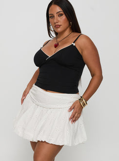 Bubble Broderie Mini Skirt White Curve