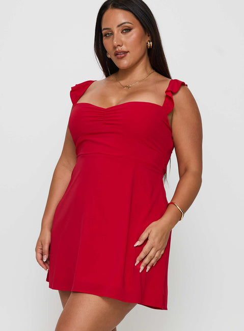 Landon Mini Dress Red Curve