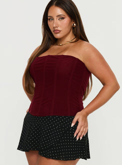 Oscuro Longline Mesh Corset Top Berry Curve
