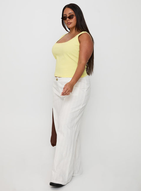 Vendi Low Rise Pant White Curve