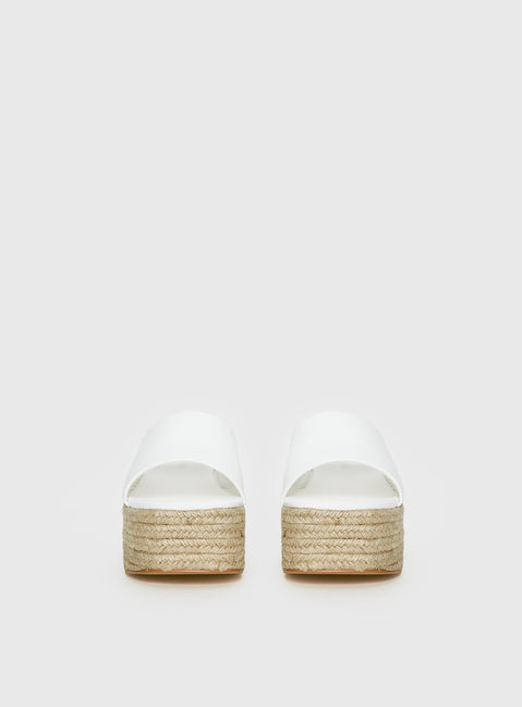 Arton Espadrille Platform Sandals White