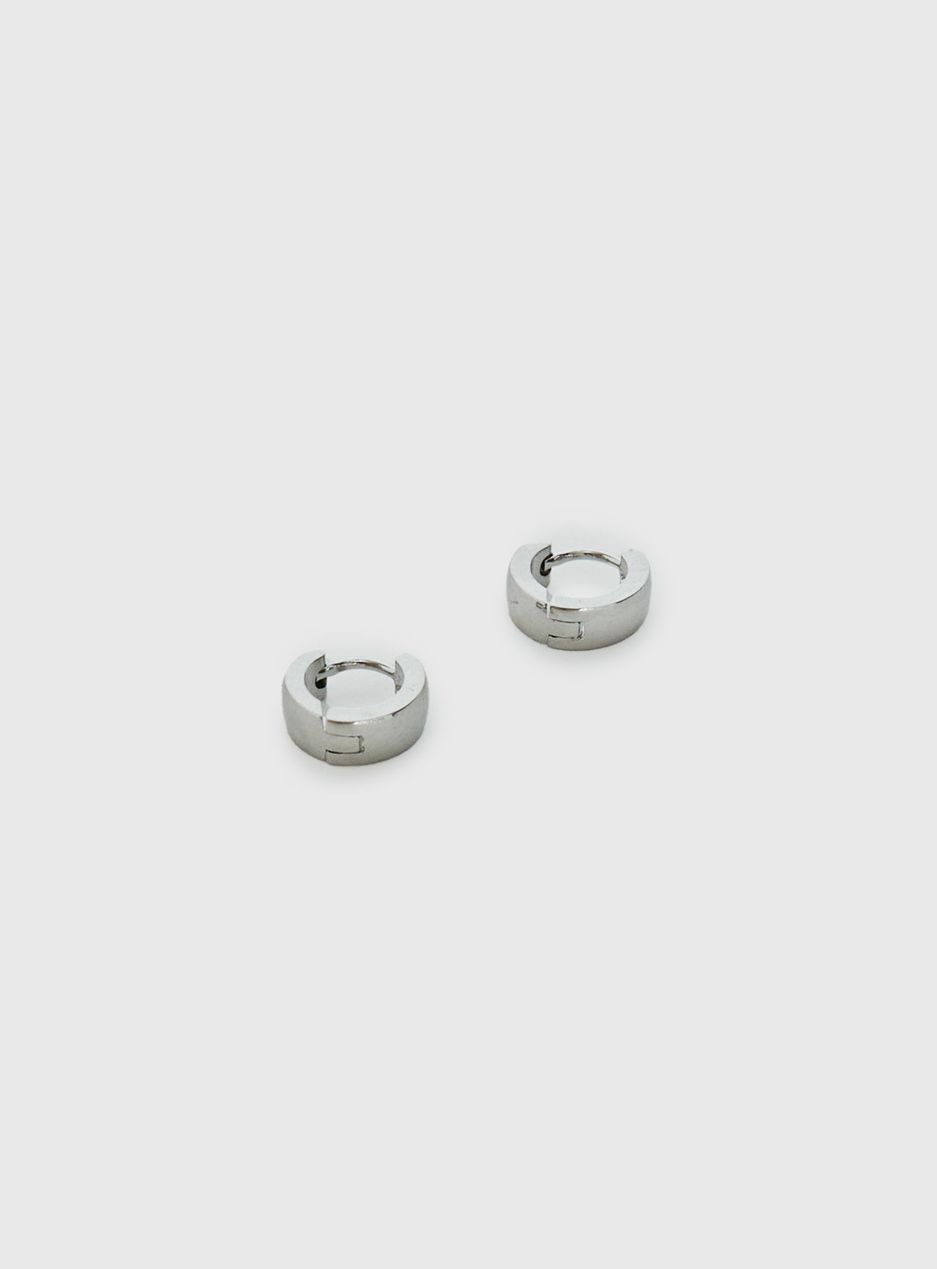 Liora Stainless Steel 10mm Chunky Hoop Earrings Silver
