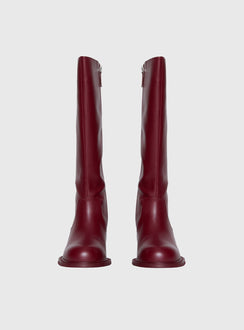 Ella Knee High Boots Burgundy