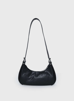 Shoulder bag Main compartment with zipper closure, two internal pockets, adjustable shoulder straps, silver-toned hardware, flat base