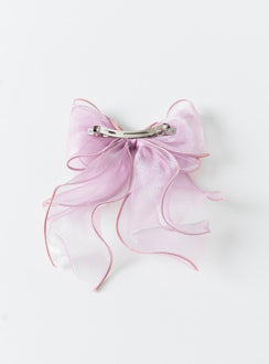 Hair bow  95% polyester 5% iron Sheer sparkly material  Silver-toned hardware  Snap clip fastening 
