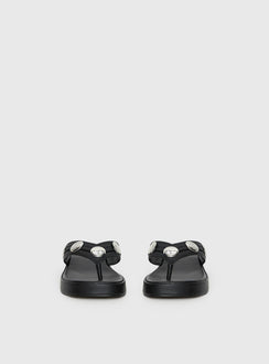 Paislee Stud Detail Sandals Black