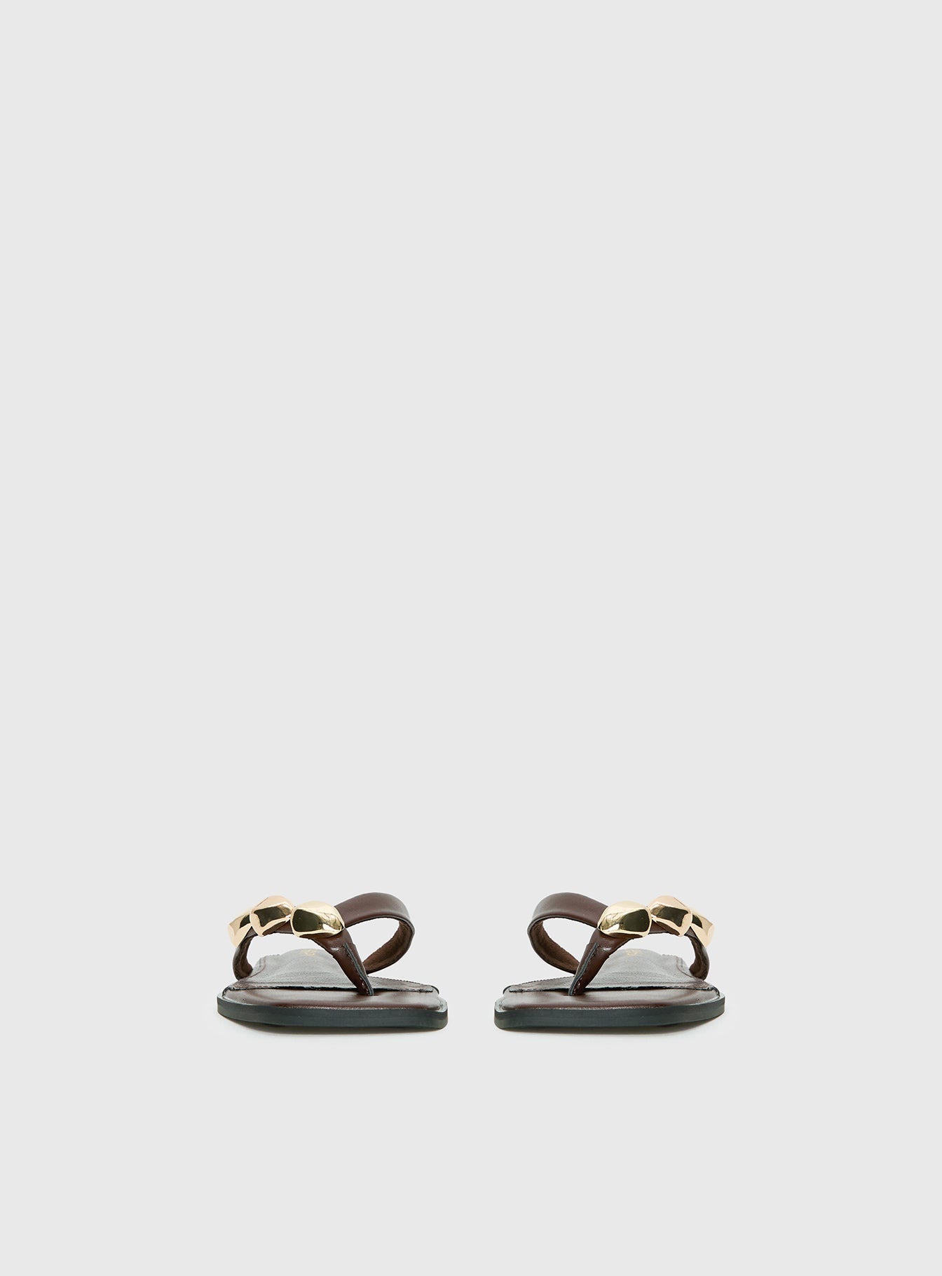 Therapy Guise Hardware Detail Sandals Brown / Gold