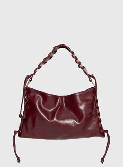 Amadea Tie Detail Shoulder Bag Burgundy