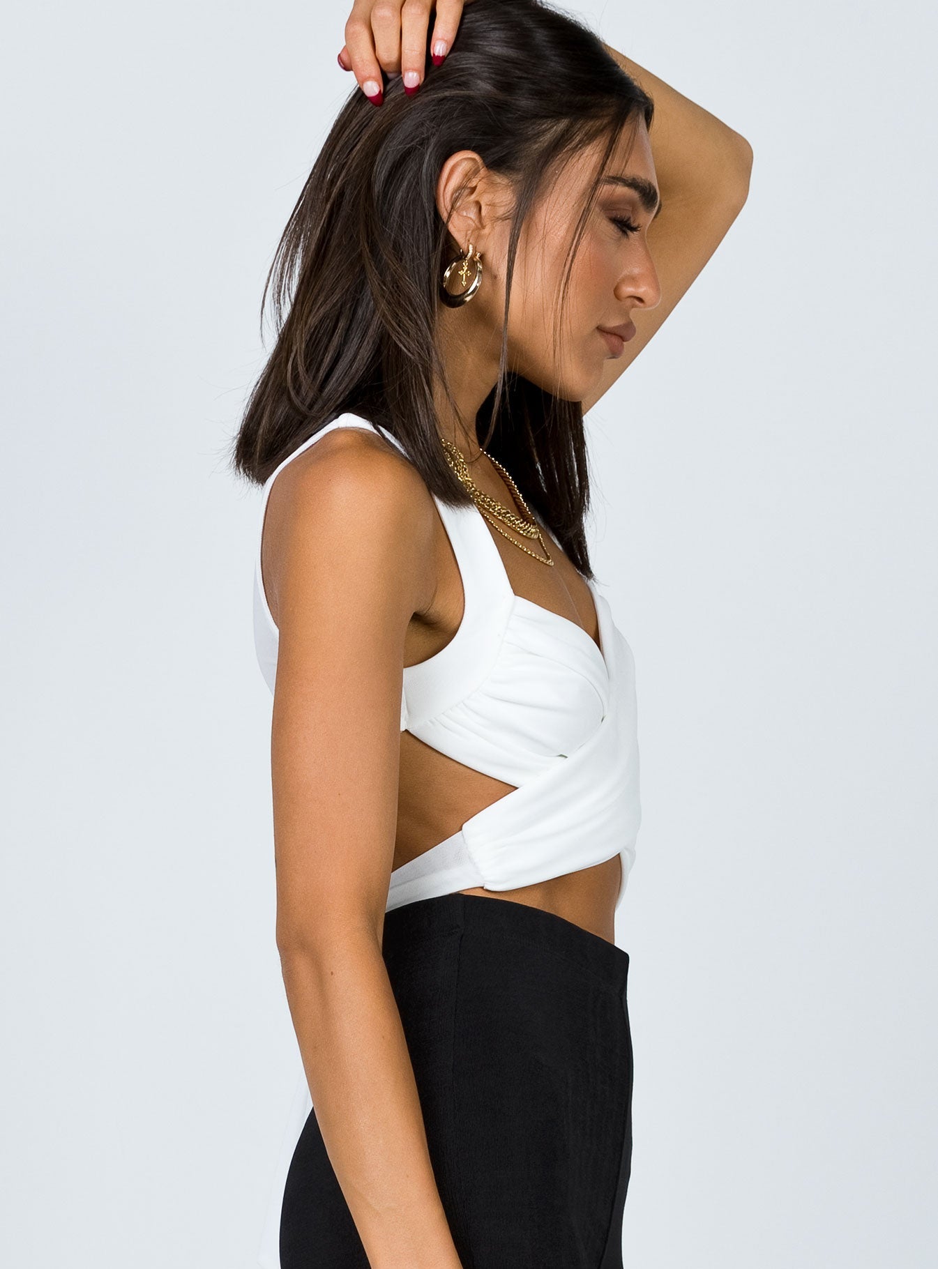 product Princess Polly Sleeveless Square Neck  Taylor Top White