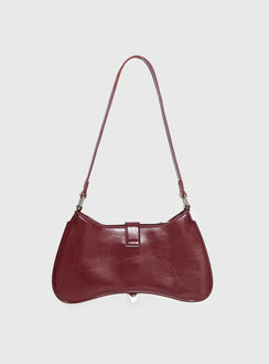 Crowd Pleaser Buckle Shoulder Bag Red