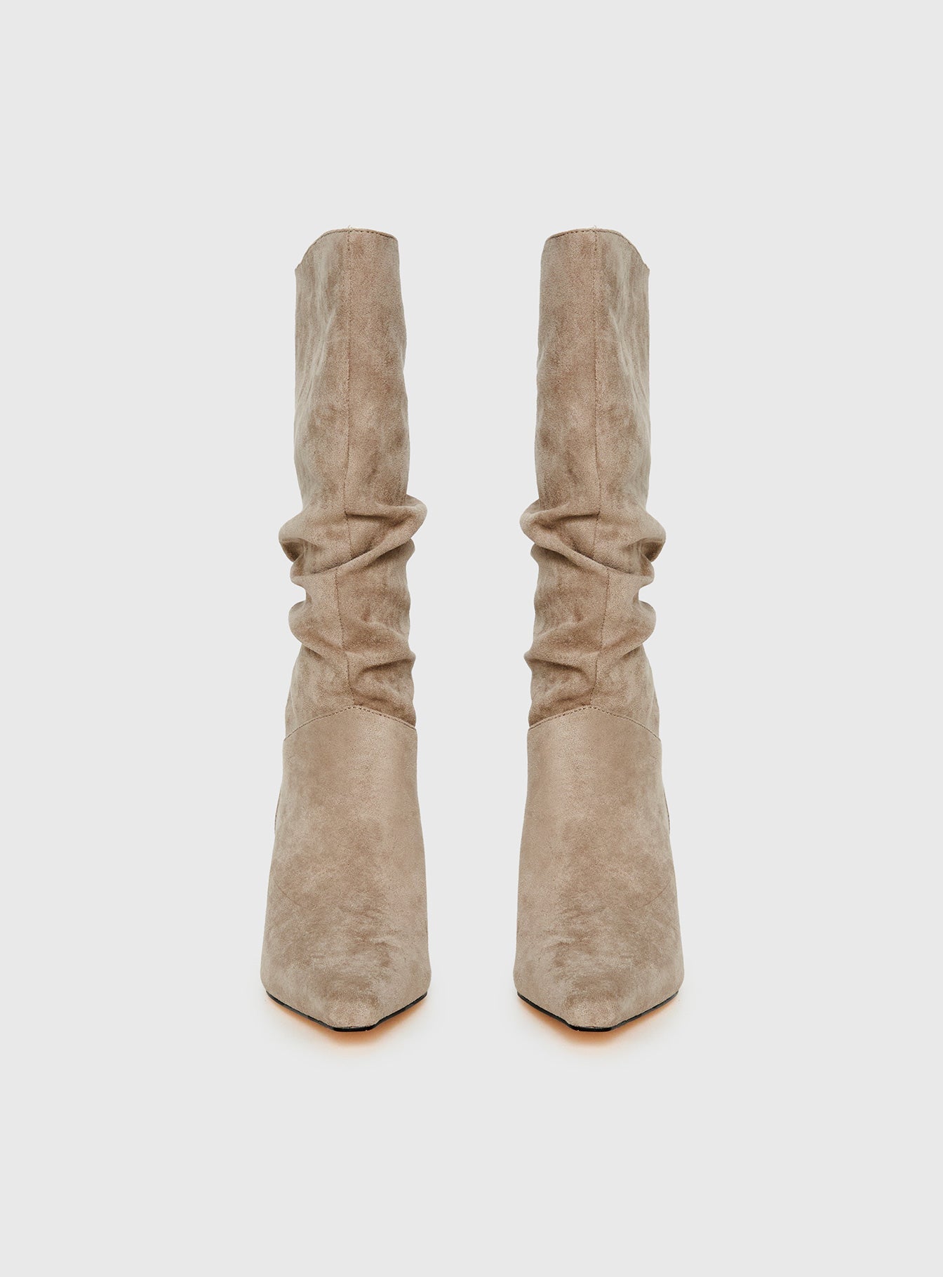 Such A Charmer Faux Suede Scrunch Boot Taupe