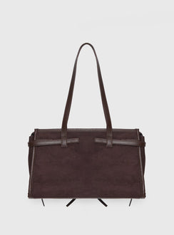 Beaming Bow Detail Shoulder Bag Brown