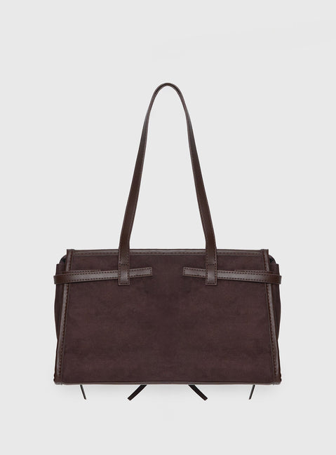 Beaming Bow Detail Shoulder Bag Brown