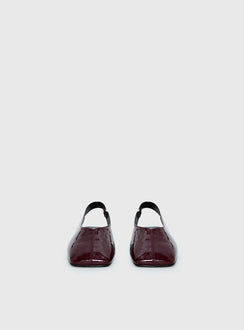 Therapy Graze Patent Square Toe Flats Red