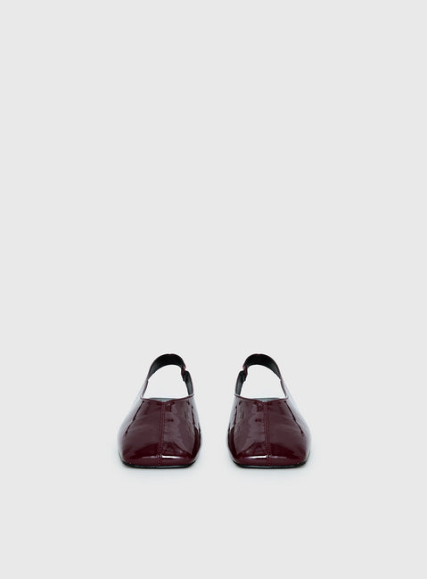 Therapy Graze Patent Square Toe Flats Red