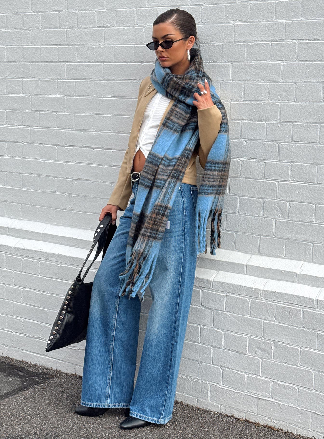 Peyson Scarf Brown / Blue