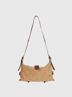 Anatolius Faux Suede Shoulder Bag Brown