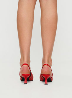 Denalia Pointed Toe Heels Red Matte