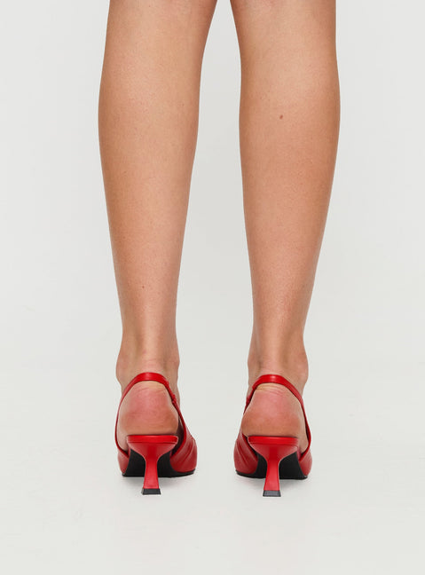 Denalia Pointed Toe Heels Red Matte