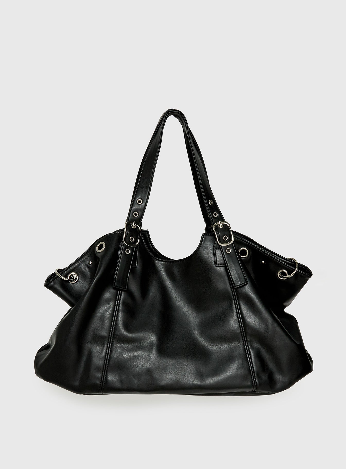 Amaria Buckle Detail Shoulder Bag Black