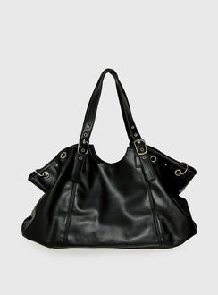 Amaria Buckle Detail Shoulder Bag Black