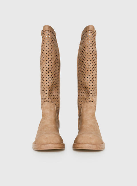 Therapy Festival Knee High Boots Natural