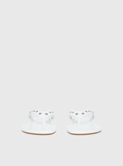 Lyana Eyelet Detail Sandals White