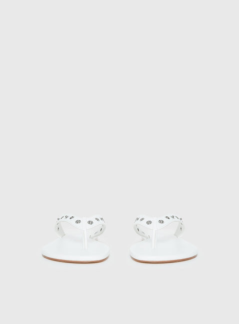 Lyana Eyelet Detail Sandals White