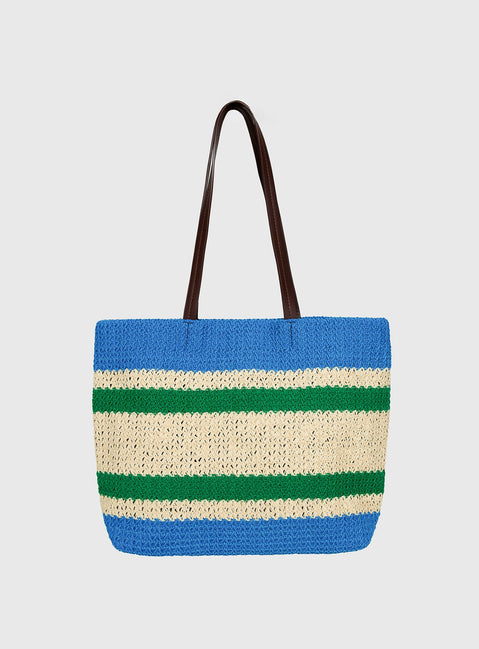 Encanto Tote Bag Blue / Green Stripe