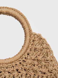 Woven bag Twin fixed handles, flat base
