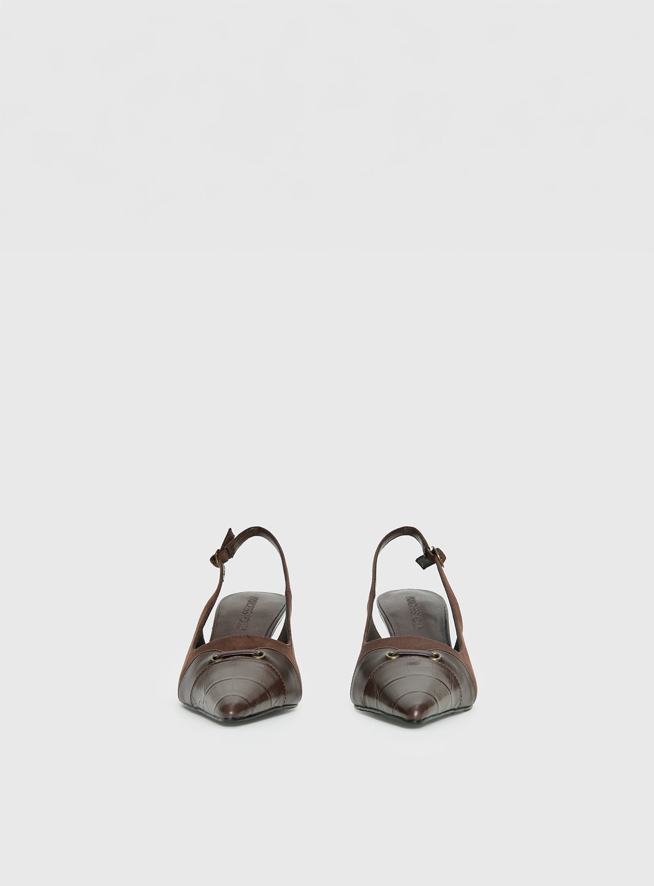 Tiptoe Slingback Heels Brown
