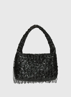 Kiss Goodbye Beaded Tassel Bag Black
