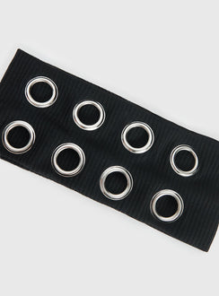 Movie Stars Eyelet Headband Black