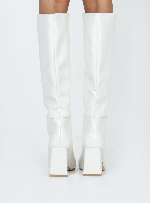 Vesper Knee High Boots White