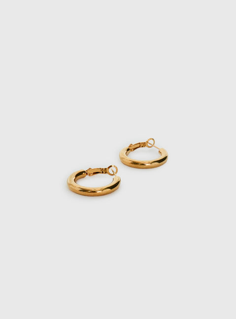 Tindra Gold Plated 25mm Hoop Earrings Gold